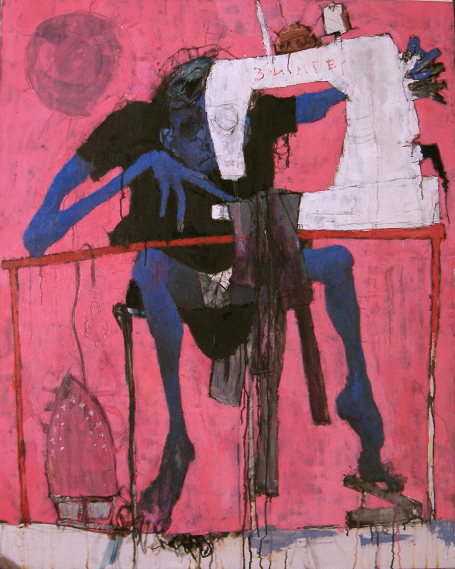 Composition_singer [zinger-machine]_Arbeit macht frei!_2002_100x80_oc